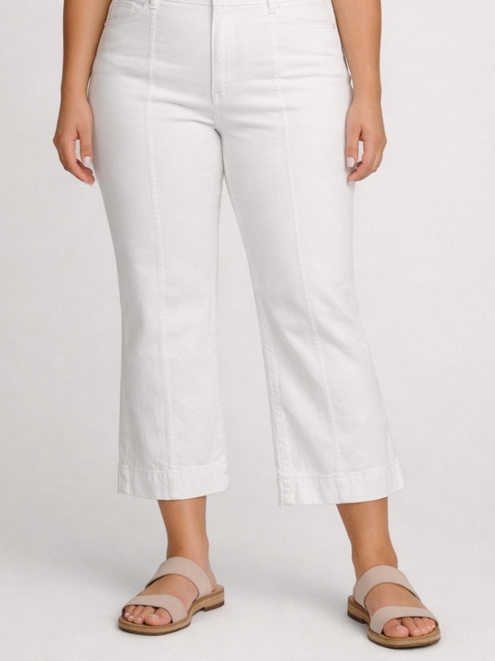 Pilcro White Kick‑Flare Crop Jeans – Anthropologie – High Rise 34